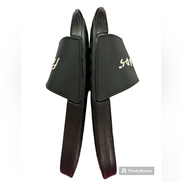 Friends Logo Graphic Slip-on Slides Black/White Size 8 Unisex Preowned - Picture 3 of 6